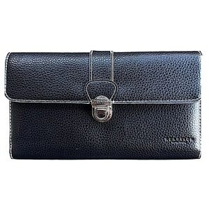 KENNETH COLE Reaction Black Faux Leather Bifold Wallet 7.5”x 4.5”